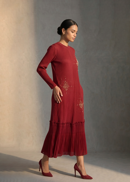 Ember Pearl Dress - Red