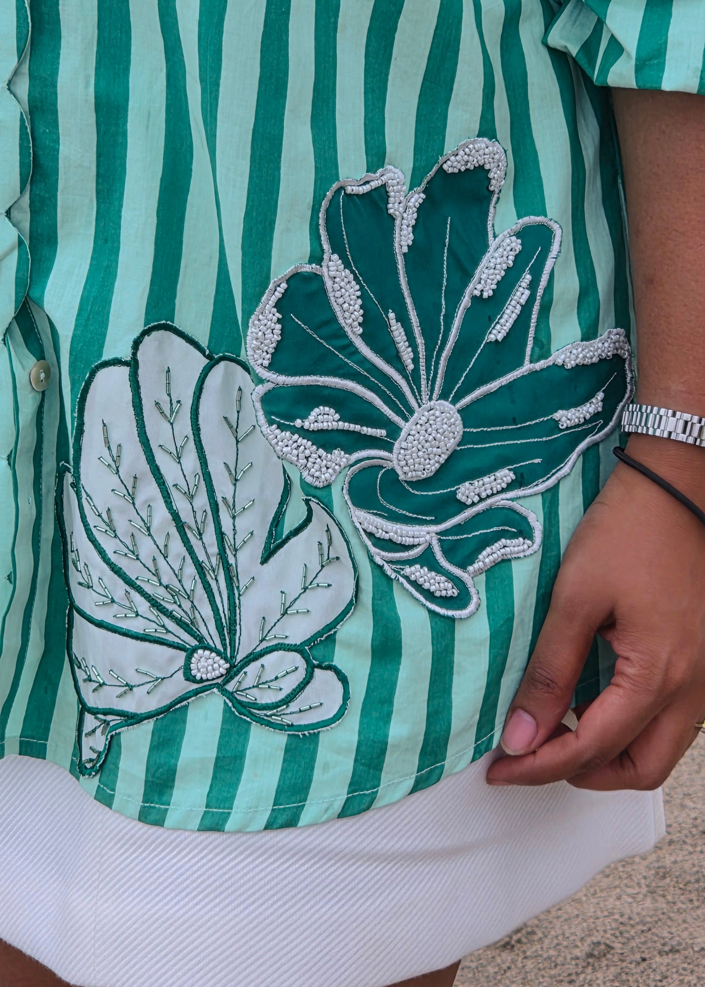 Green Bloom Line Shirt