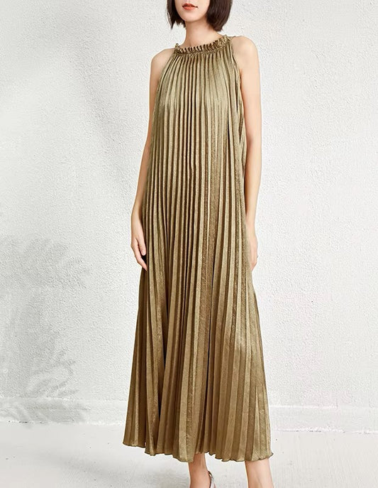 Luna Metallic Dress - Gold