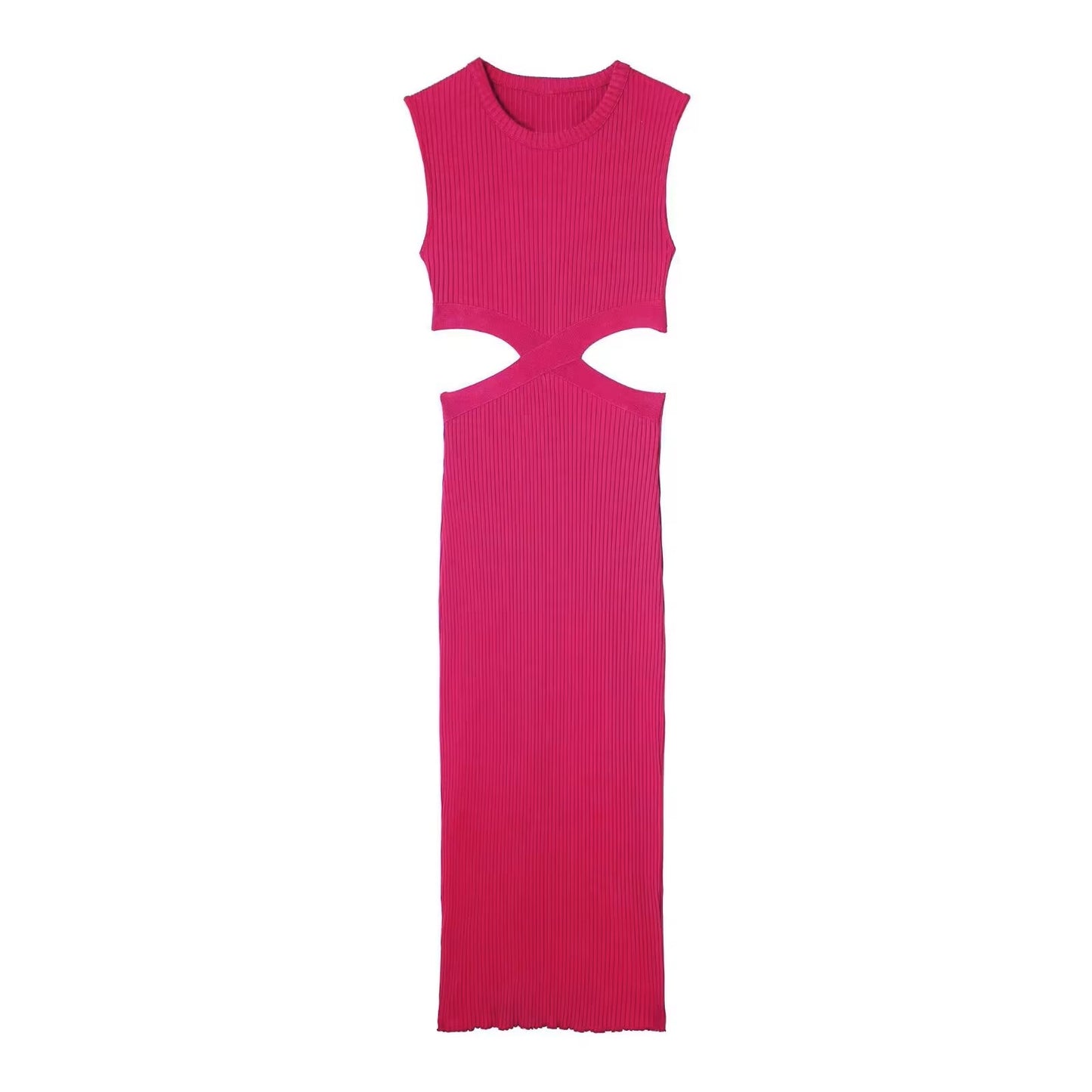 Pink Cutout Midi Dress