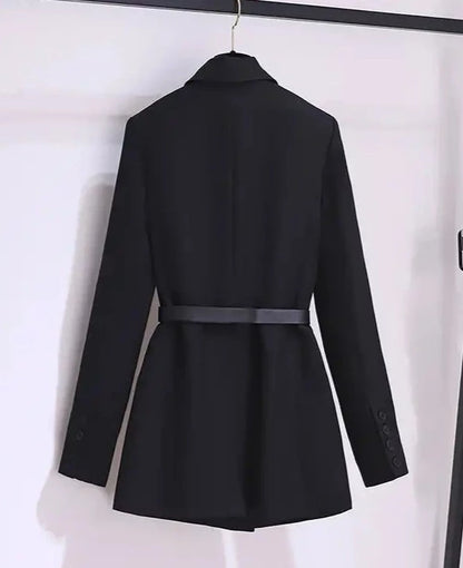 Black French Color Block Blazer