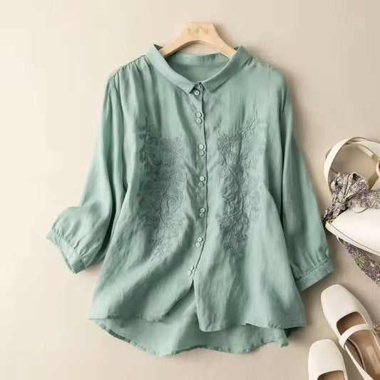 Green Embroidered Shirt