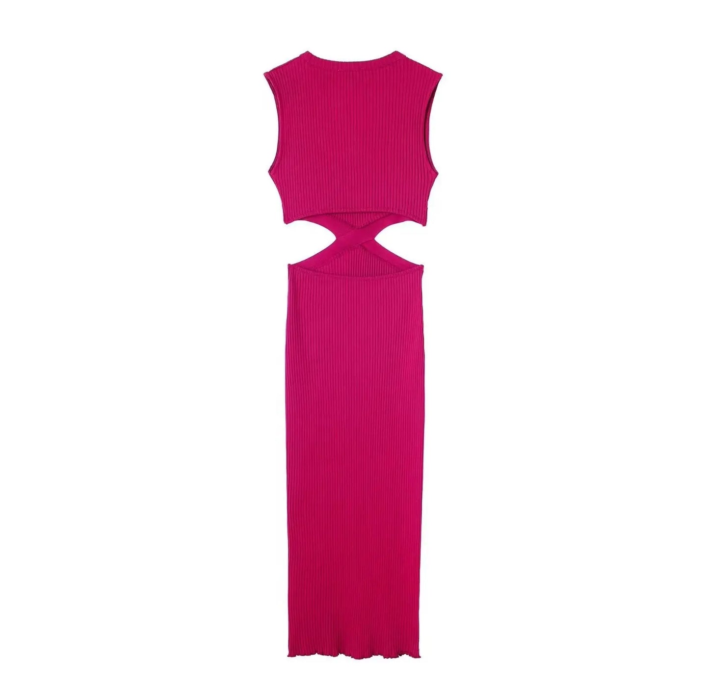 Pink Cutout Midi Dress