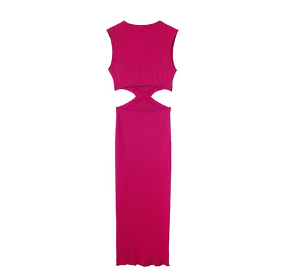 Pink Cutout Midi Dress