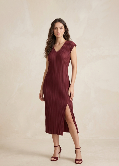 Kamala Straight Dress - Burgundy