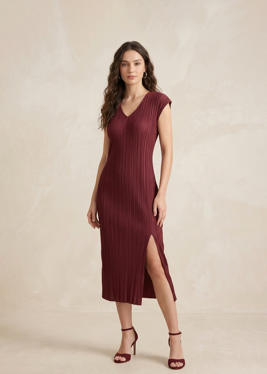 Kamala Straight Dress - Burgundy