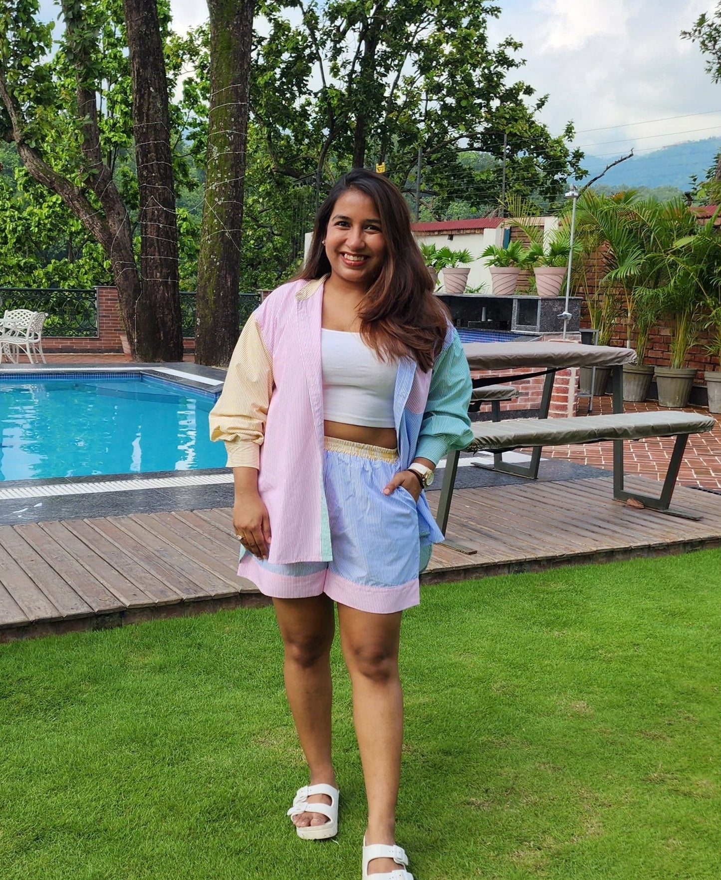 Multi Color Stripe Coord Set