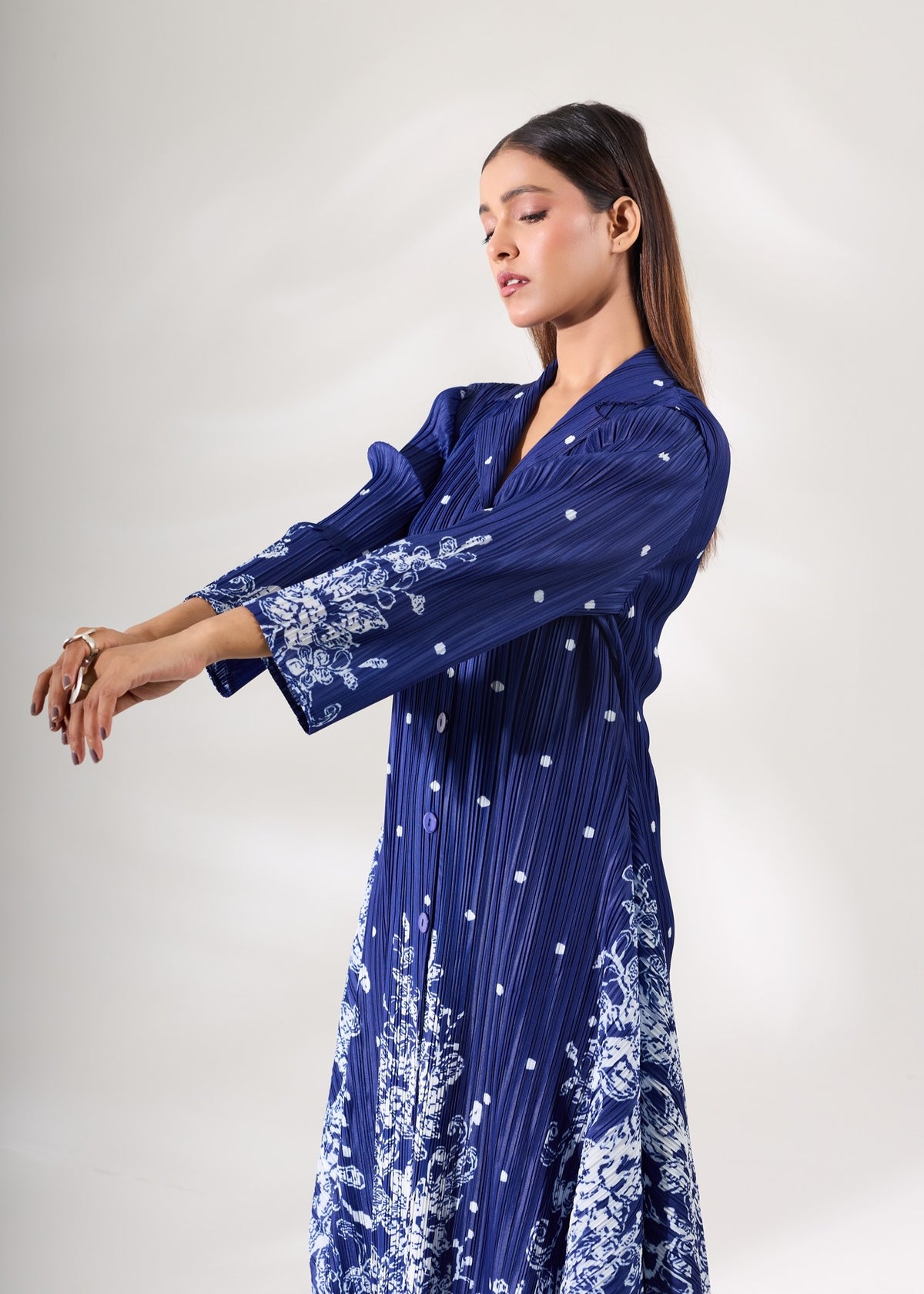 Noelle Printed Dress - Blue