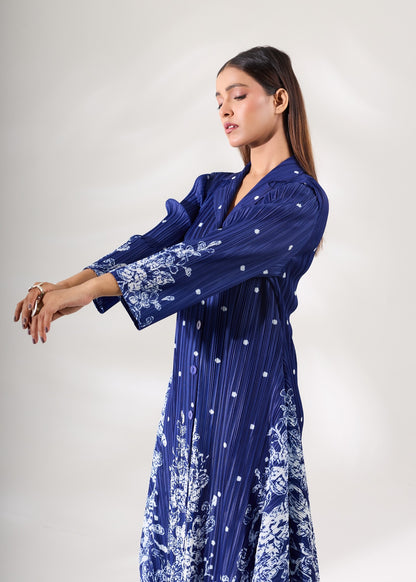 Noelle Printed Dress - Blue