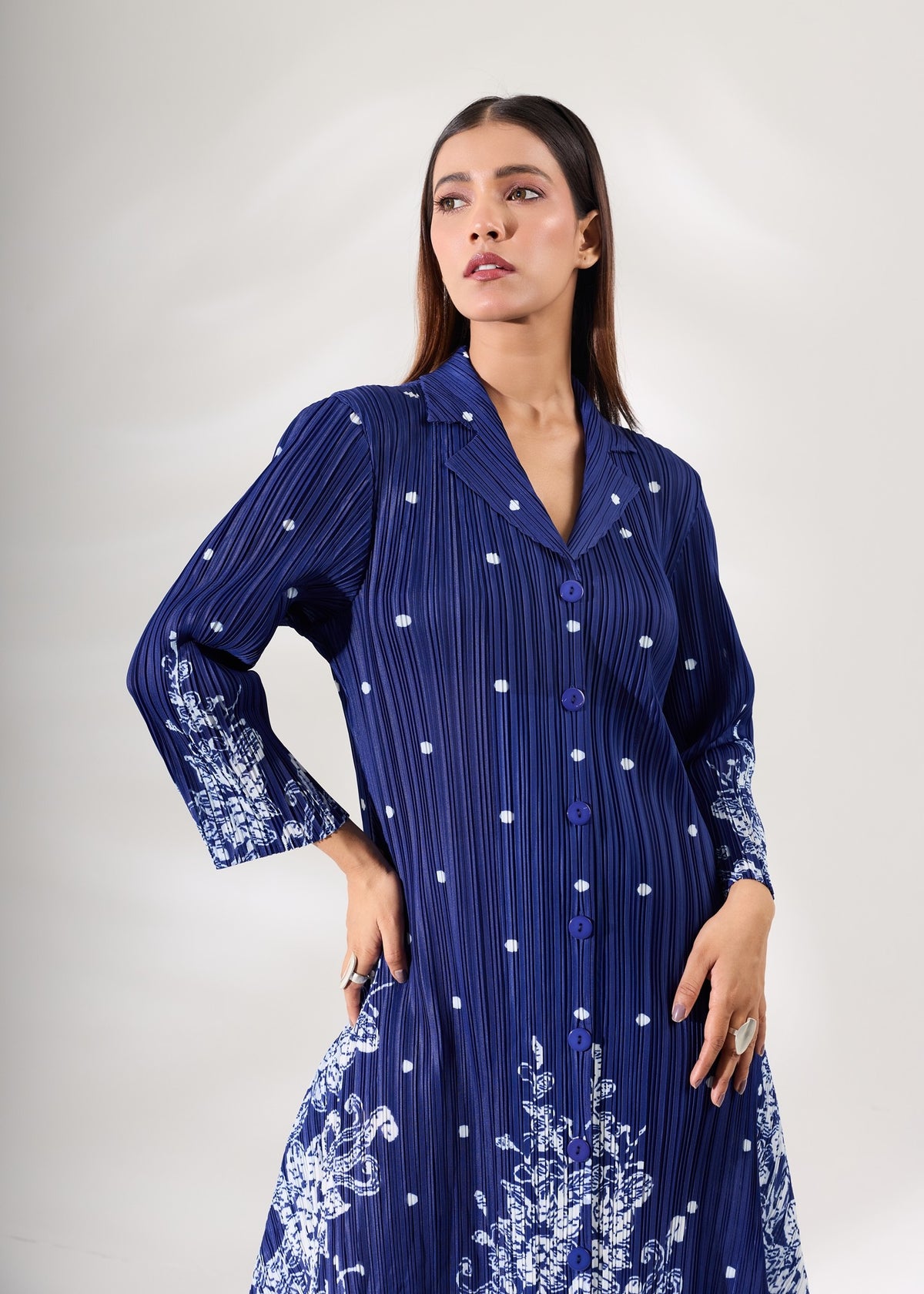 Noelle Printed Dress - Blue