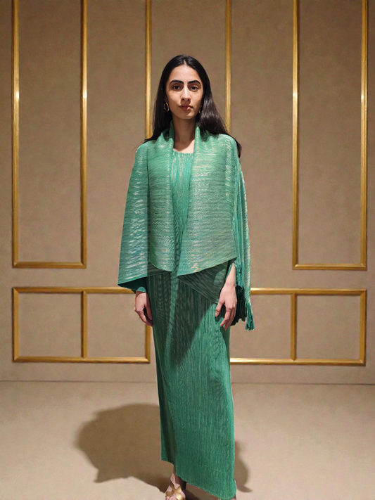 Nova Bodycon with Cape - Green