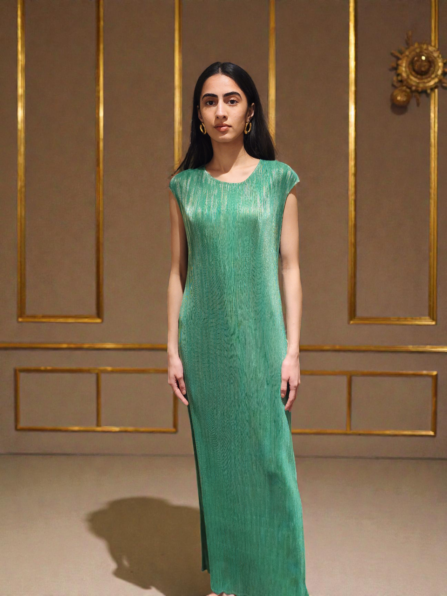 Robe plissée Flora noire