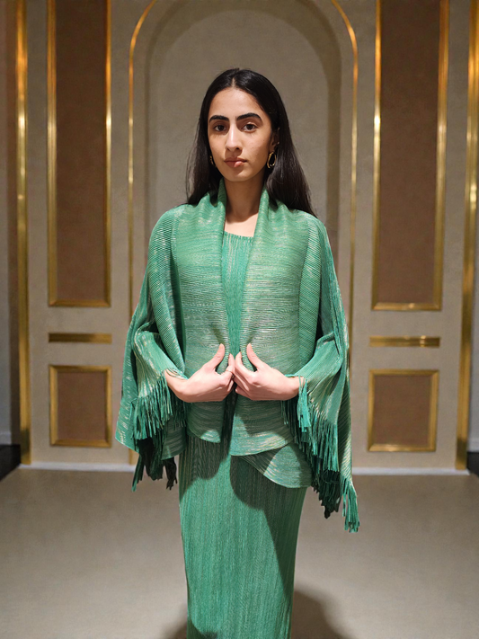 Nova Bodycon with Cape - Green