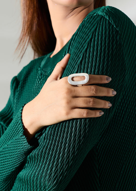 CASTOR HOLLOW RING - SILVER