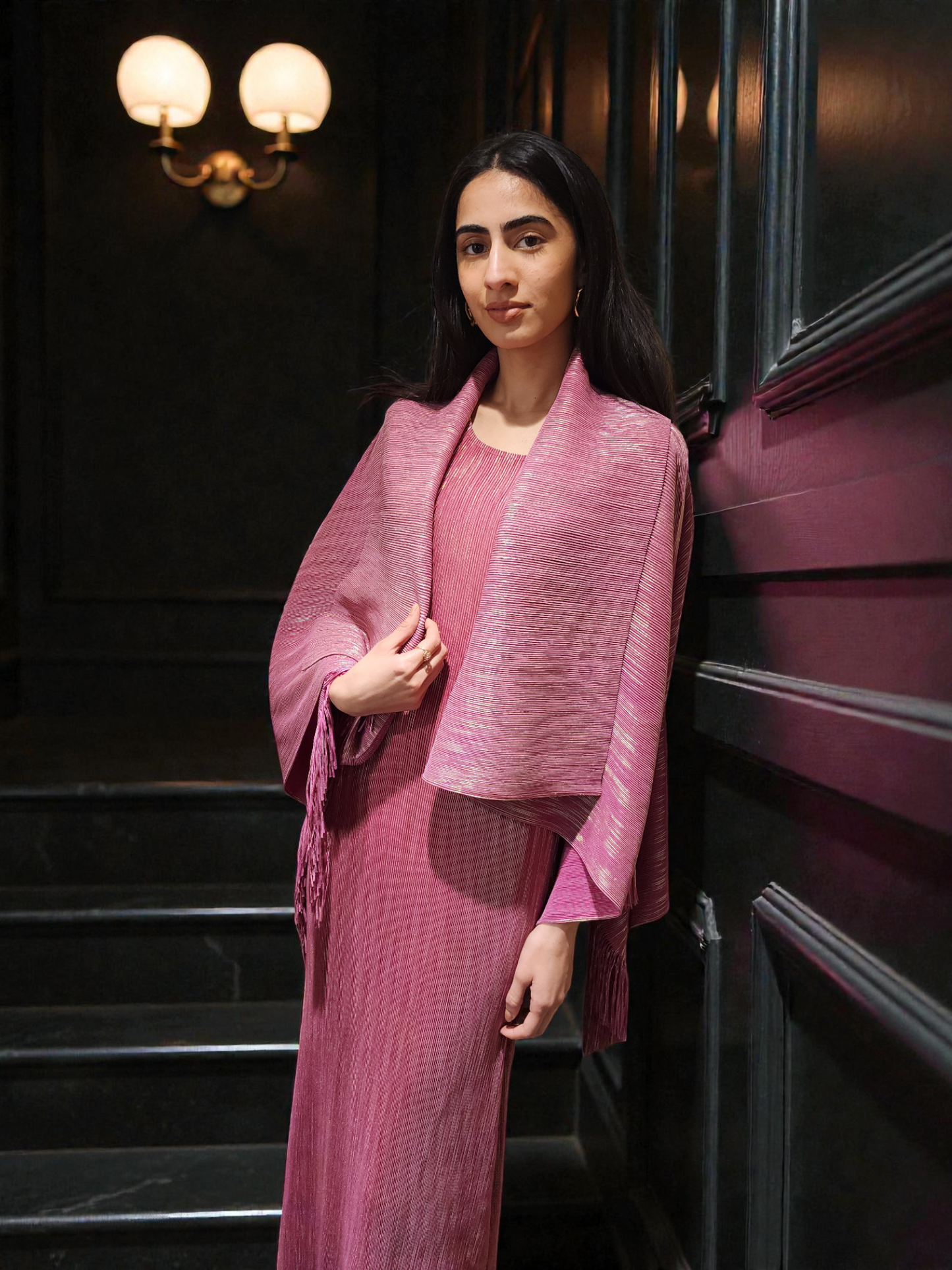 Nova Bodycon with Cape - Pink