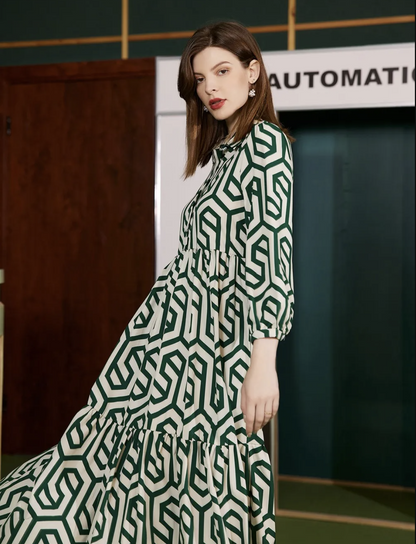 Geometric Print Retro Dress