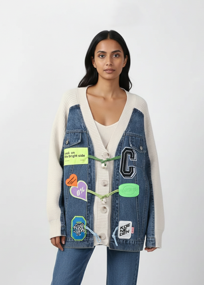 Patch Emb Denim Jacket
