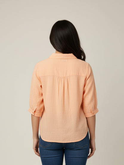 Orange Embroidered Shirt