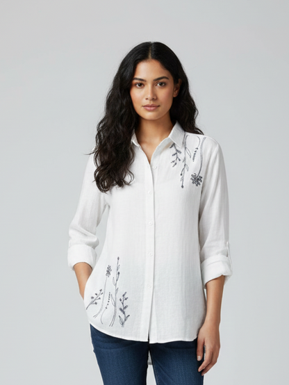 Spring White Linen Shirt
