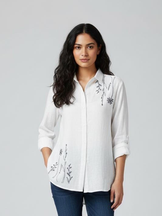 Spring White Linen Shirt