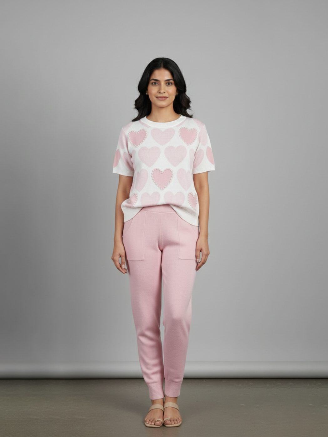 Pink Heart Jogger Set