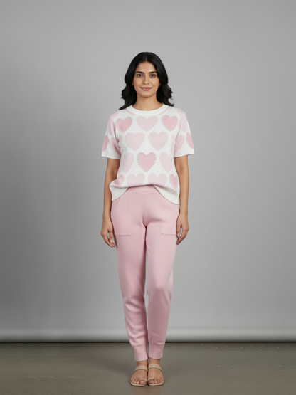 Pink Heart Jogger Set