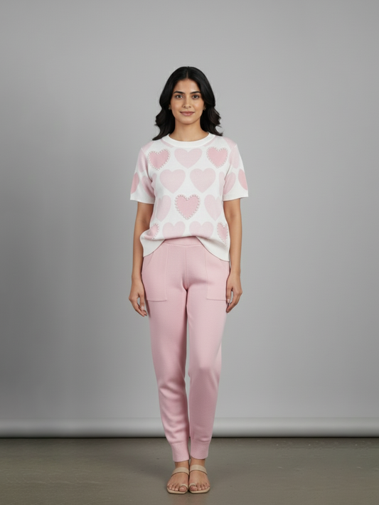 Pink Heart Jogger Set