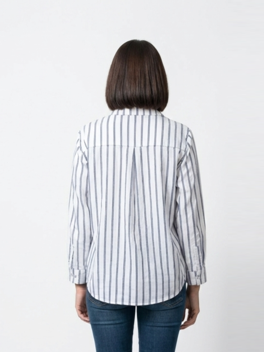 Stripe Denim Heart Shirt