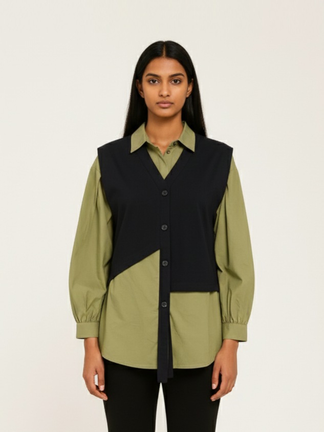 Sweater Vest Shirt - Green