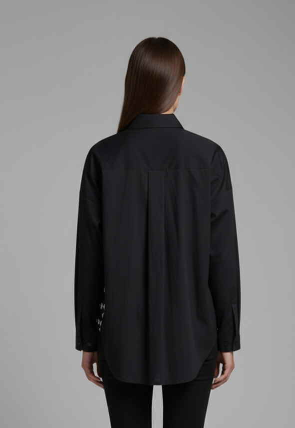 Aztec Oversized Shirt - Black