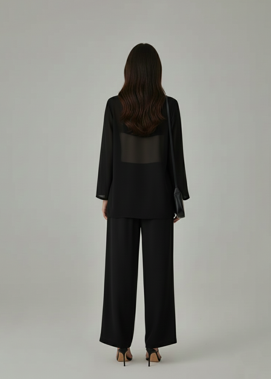 Lush Layer Blazer with Trousers - Black