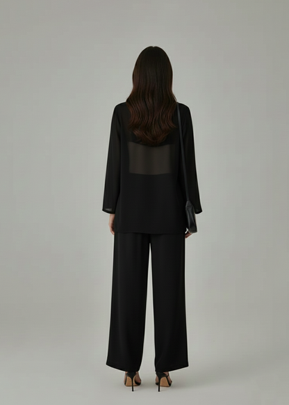 Lush Layer Blazer with Trousers - Black