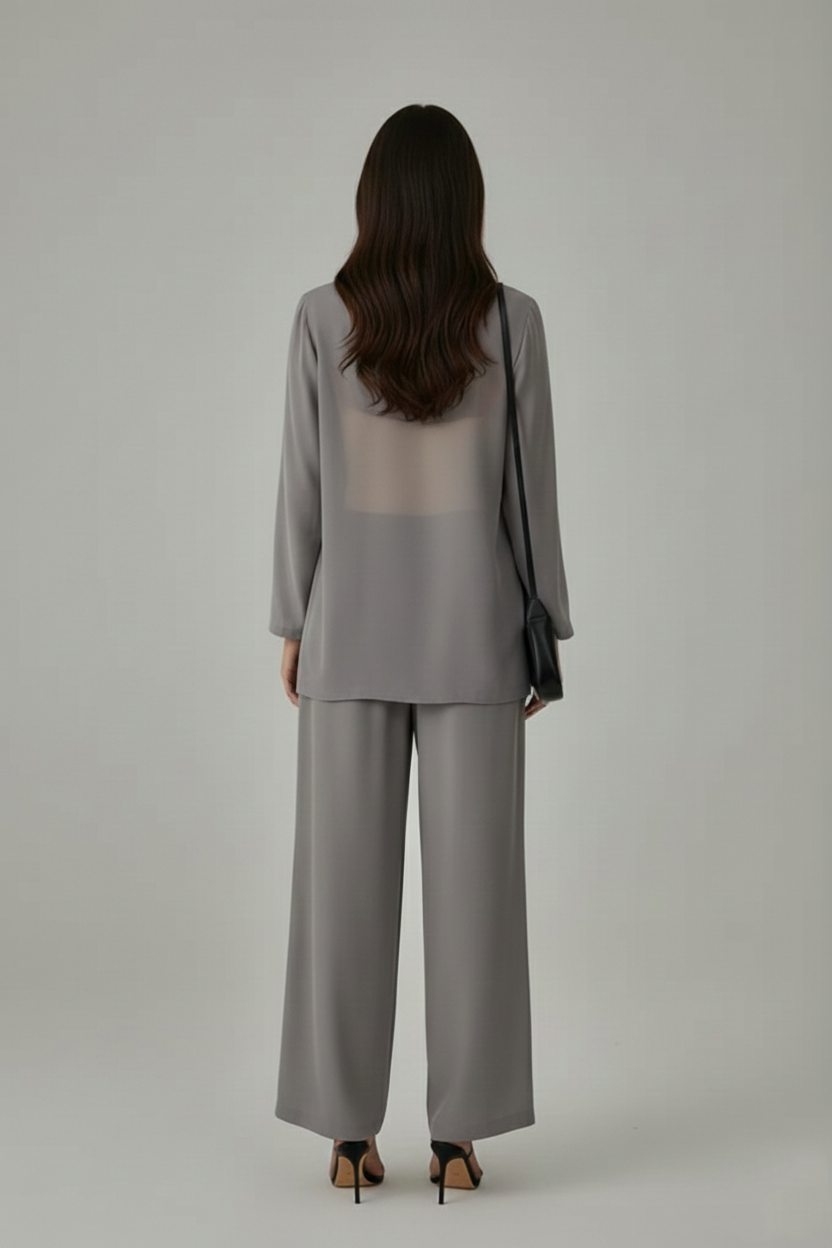 Lush Layer Blazer with Trousers - Grey