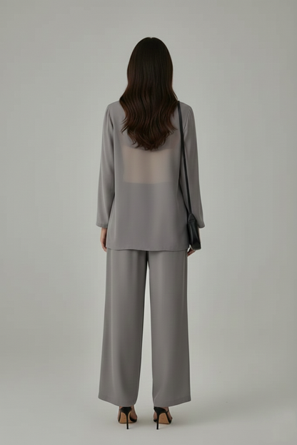 Lush Layer Blazer with Trousers - Grey