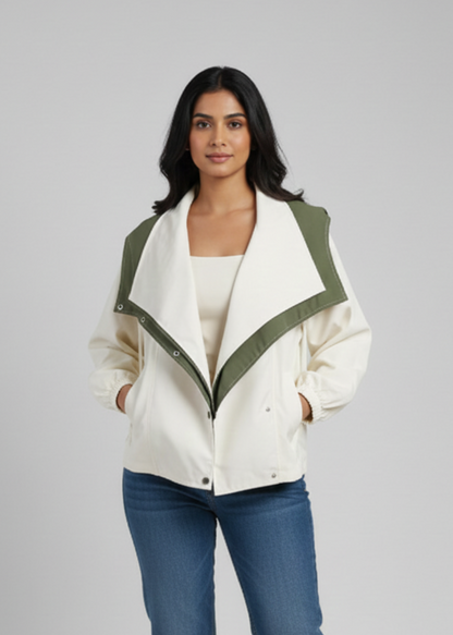 Ivory Colorblock Jacket