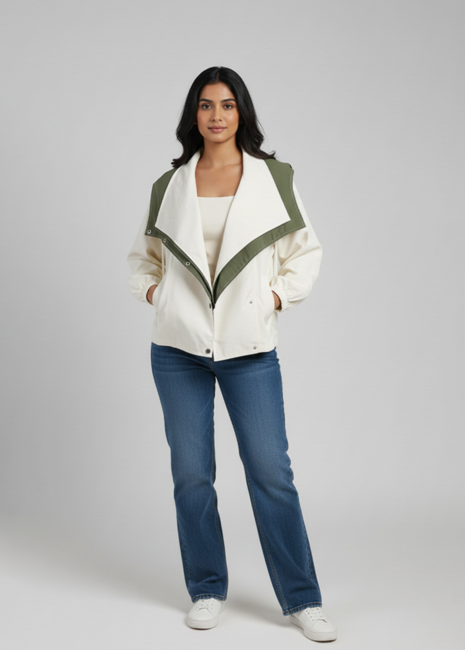 Ivory Colorblock Jacket