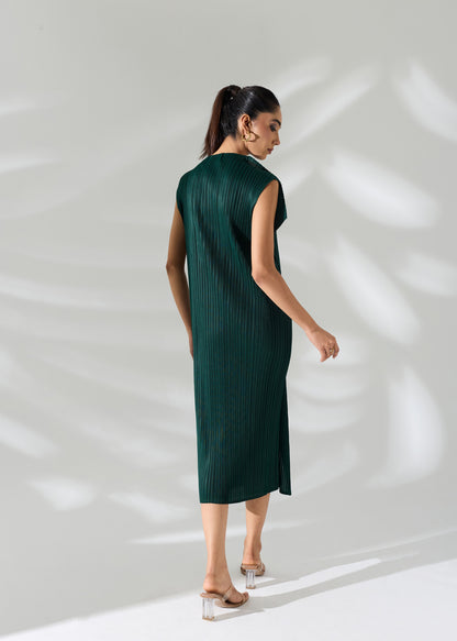 Osho Shoulder flap Dress - Emerald Green