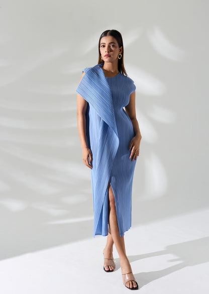 Osho Shoulder flap Dress - Light Blue