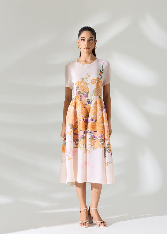 Printed Eve Dress - Ivory