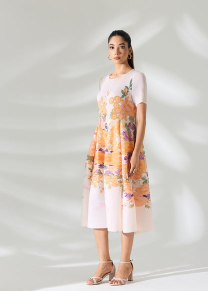 Printed Eve Dress - Ivory