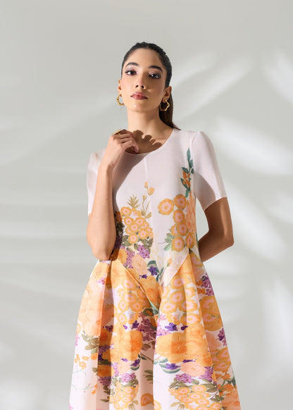 Printed Eve Dress - Ivory