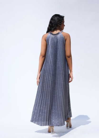 Robe plissée Flora noire