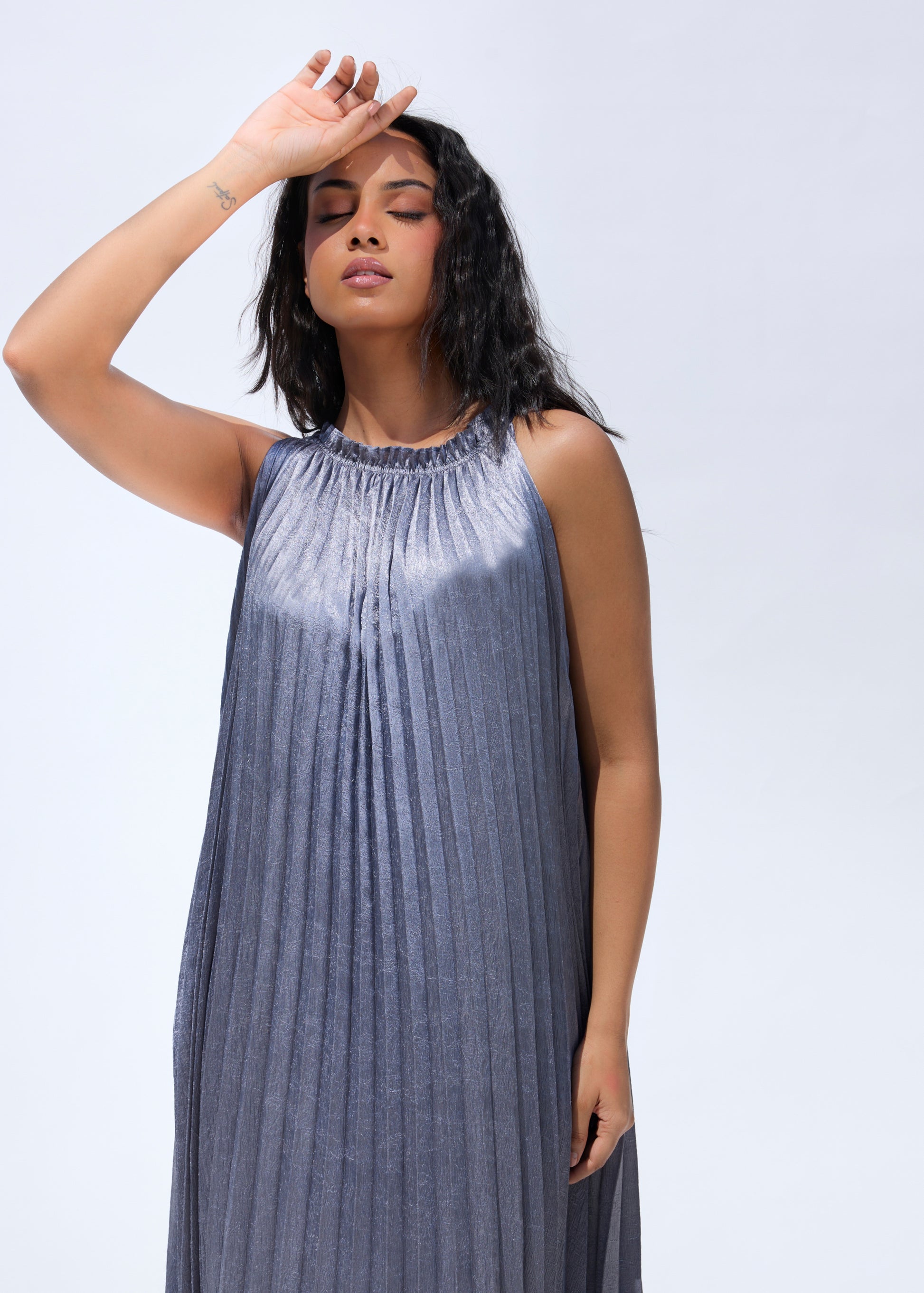 Luna Metallic Dress - Grey Luna Metallic Dress - Grey