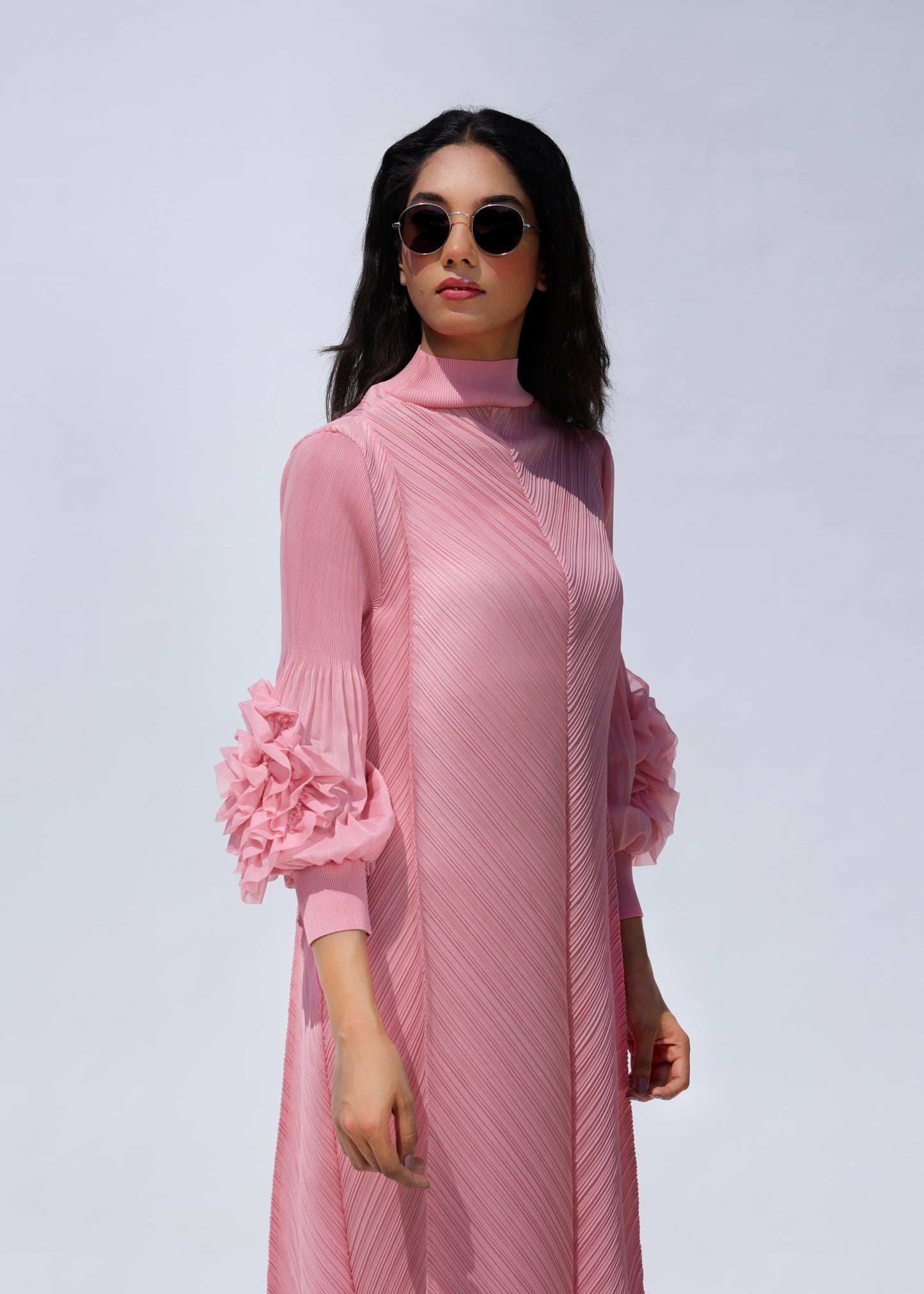 Robe plissée Flora noire