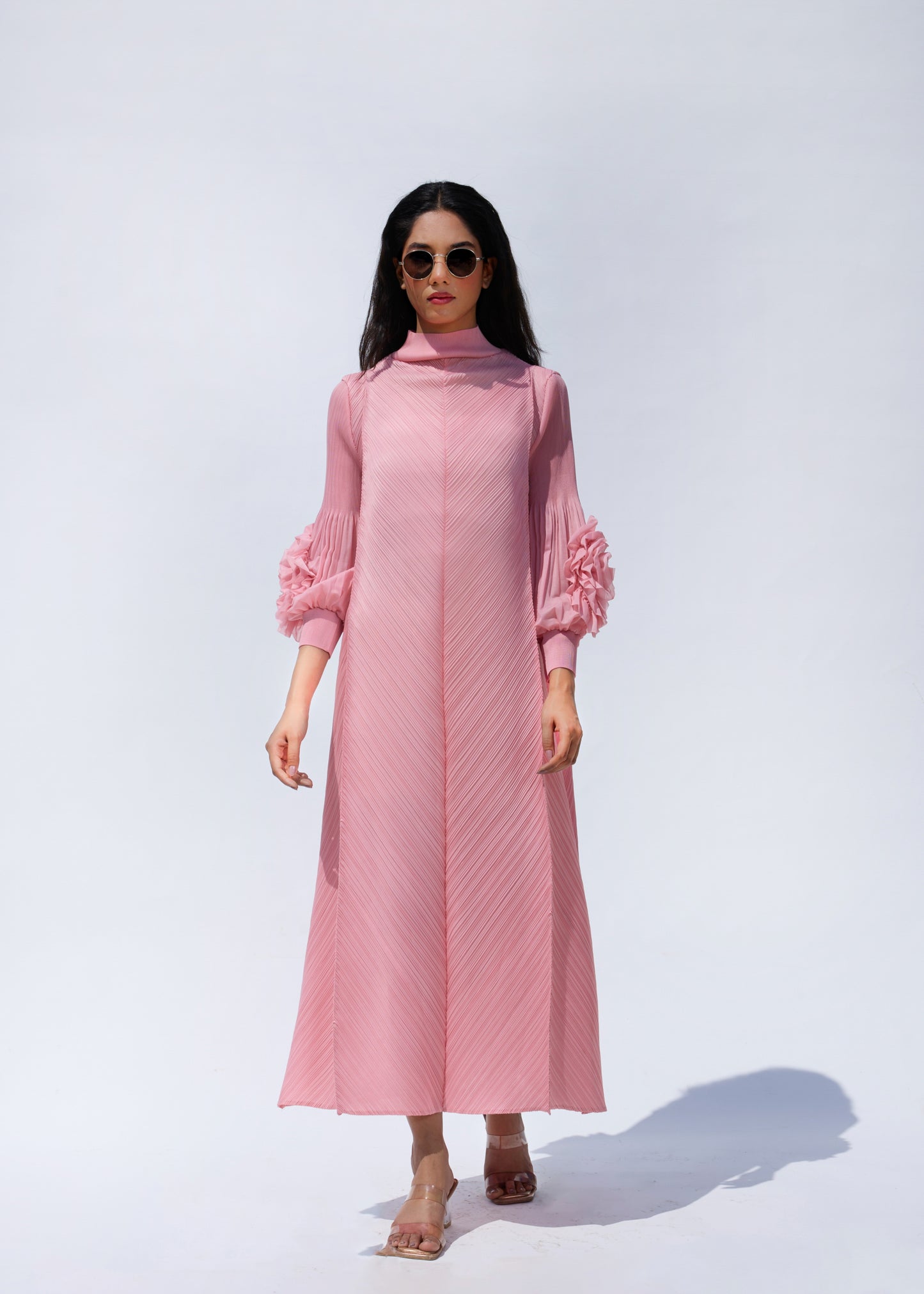 Robe plissée Flora noire