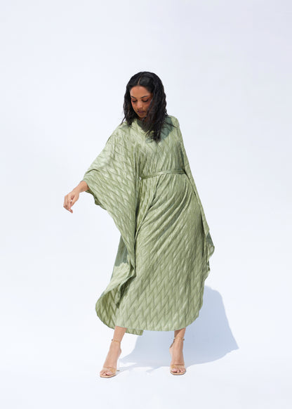 Salvia Metallic Kaftan - Sage Green