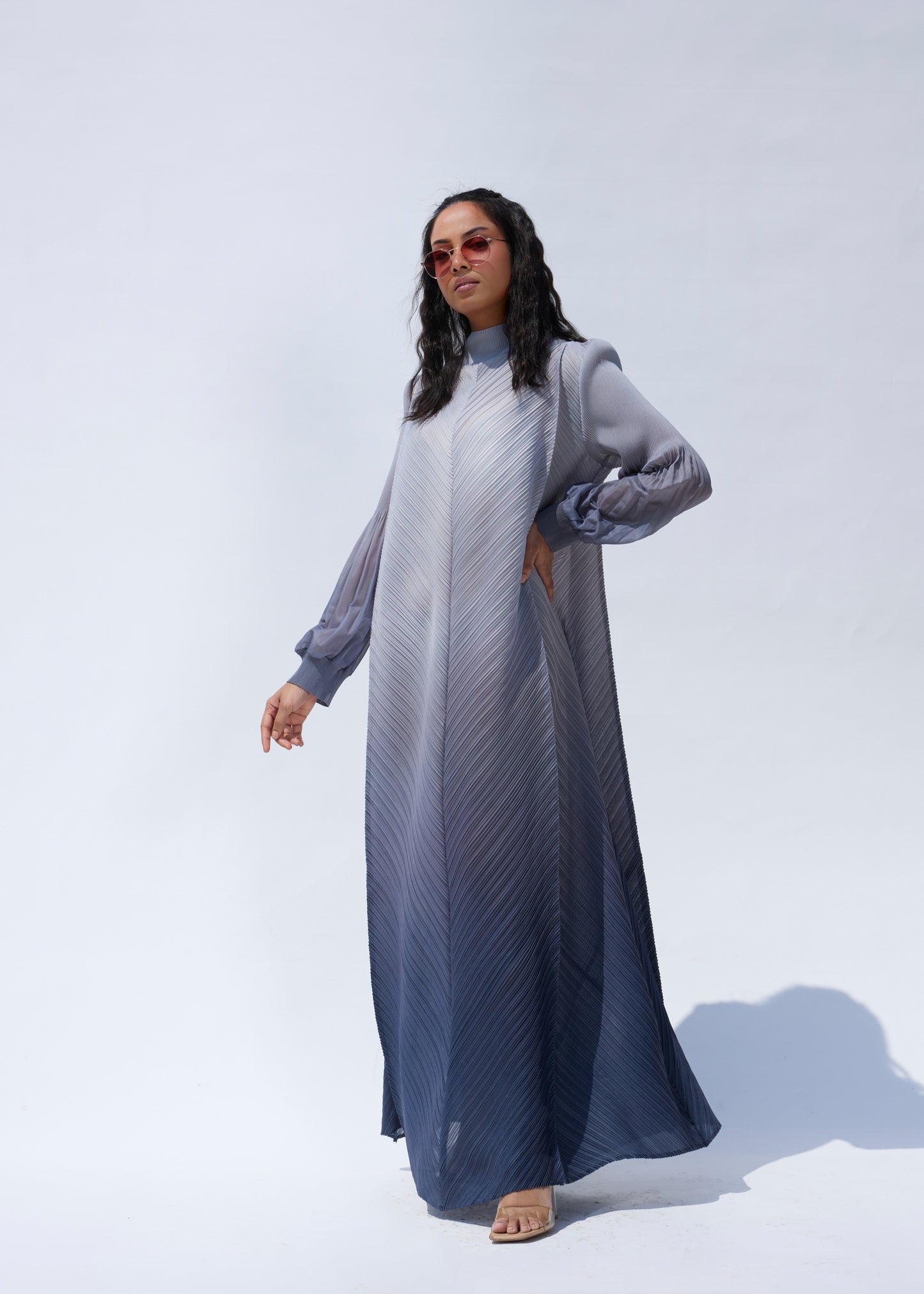 Robe plissée Flora noire