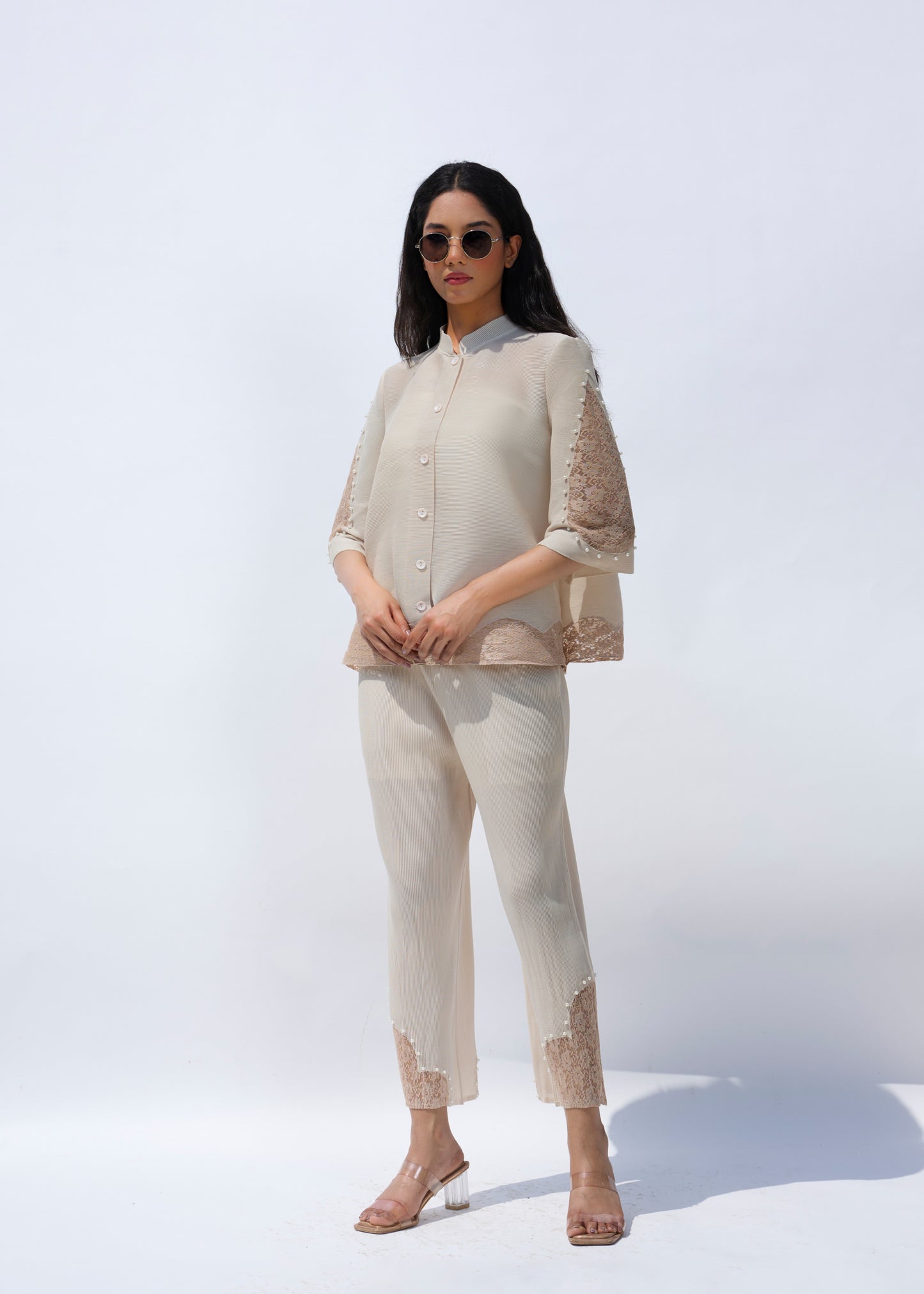 Lace Sharon Coord Set - Ivory