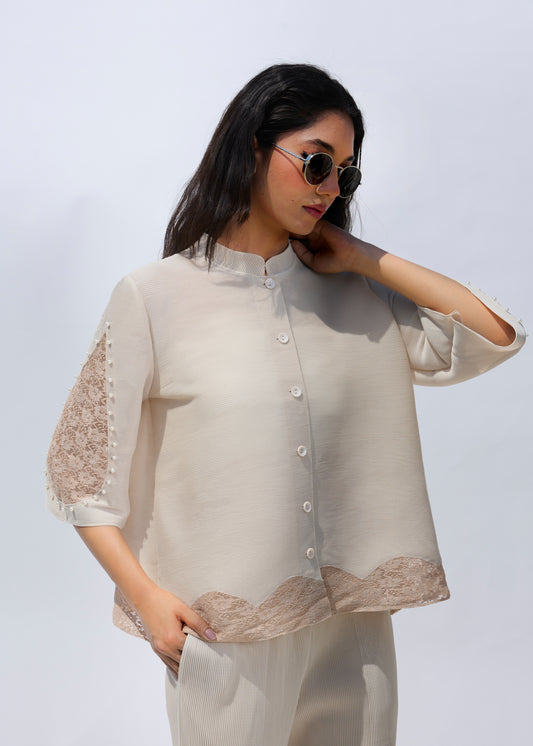 Lace Sharon Coord Set - Ivory