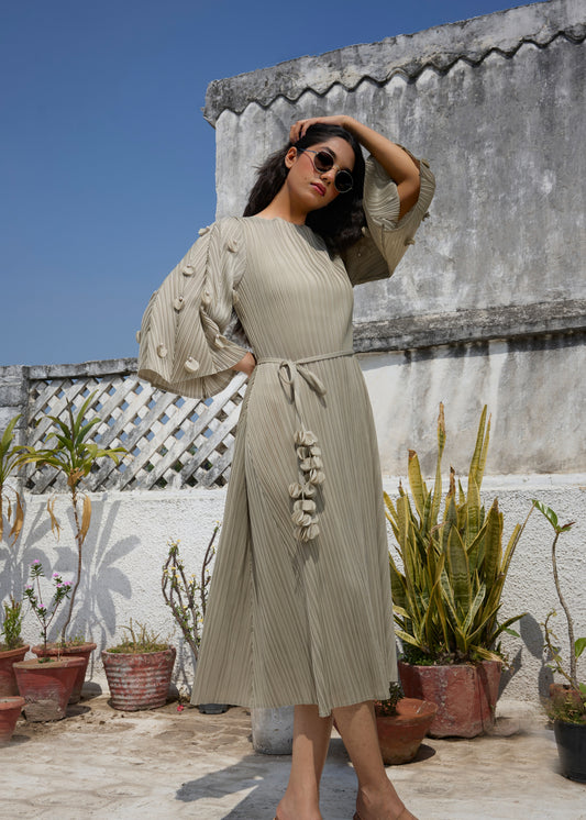 Robe plissée Flora noire